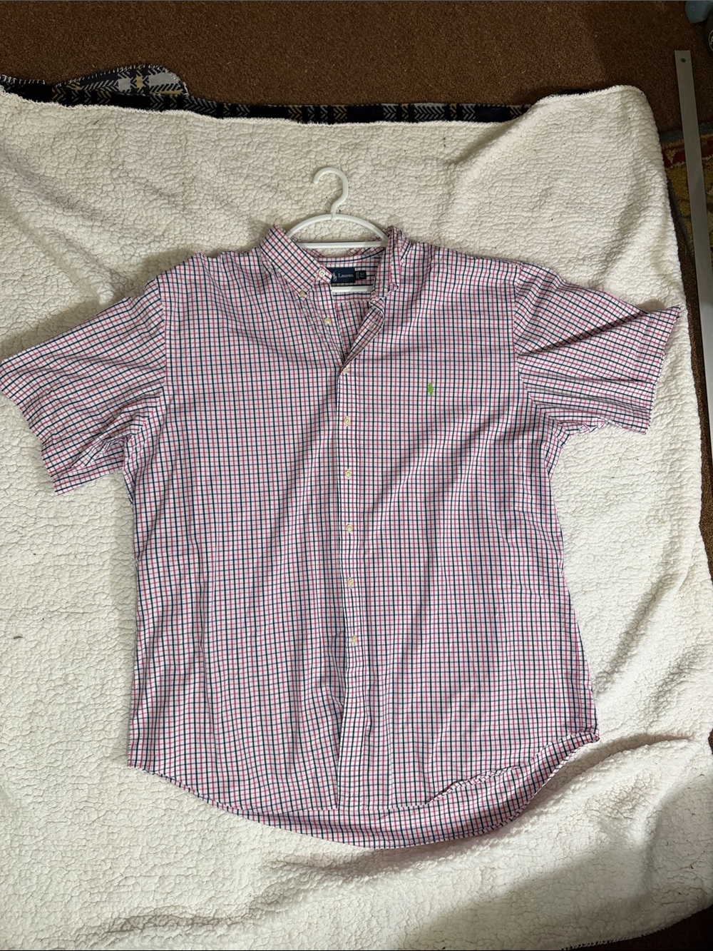 Polo by Ralph Lauren Men’s Short-Sleeve Check Shirt - Pink/Blue